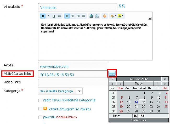 AKTIVĒScaronANAS LAIKS... Autors: EV1TA Kā ielikt rakstu?