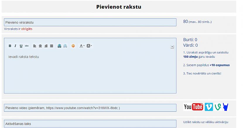 Virsraksts Nosaukums... Autors: EV1TA Kā pievienot rakstu? 2.0