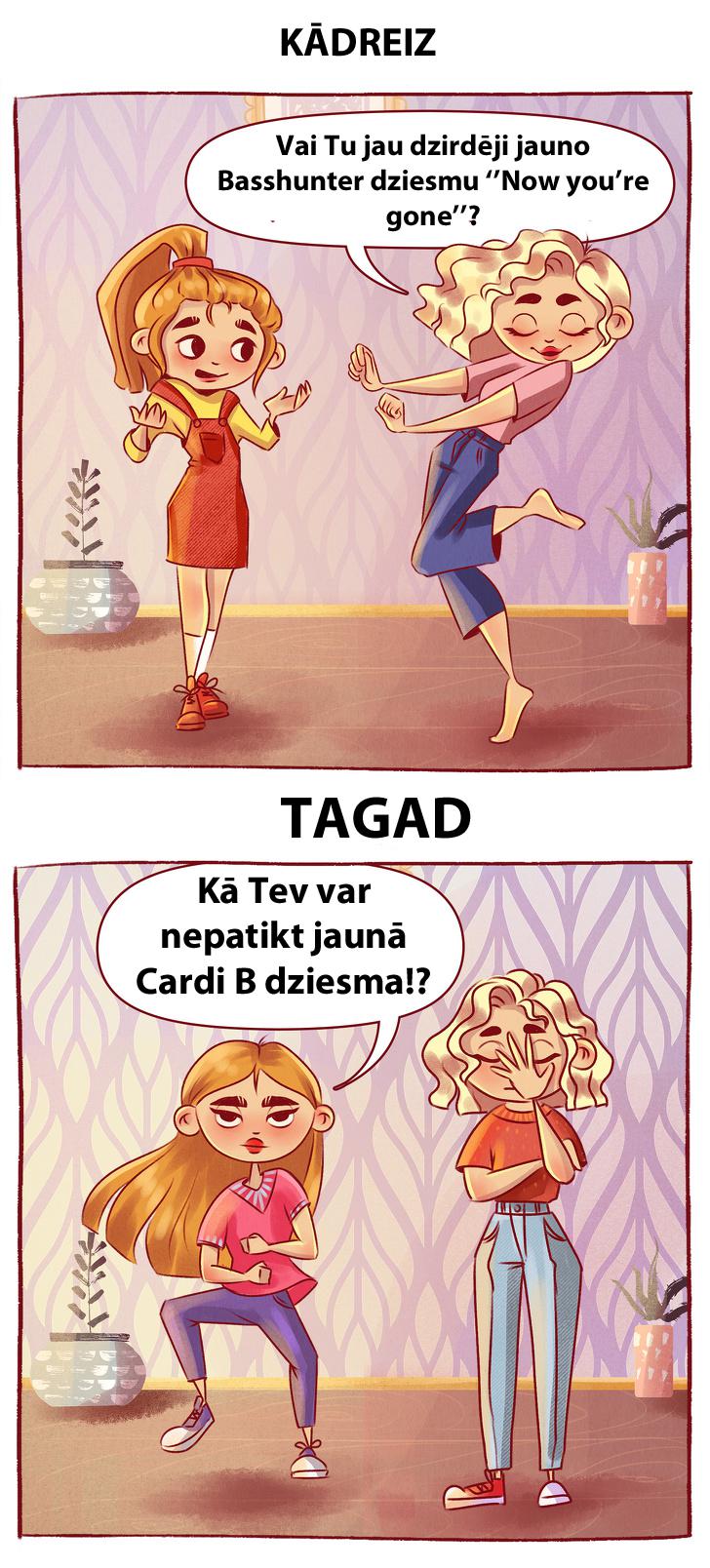 Autors: matilde 13 komiksi par māsu dzīvi «kādreiz» un «tagad». Vai atpazīstat tajos sevi?