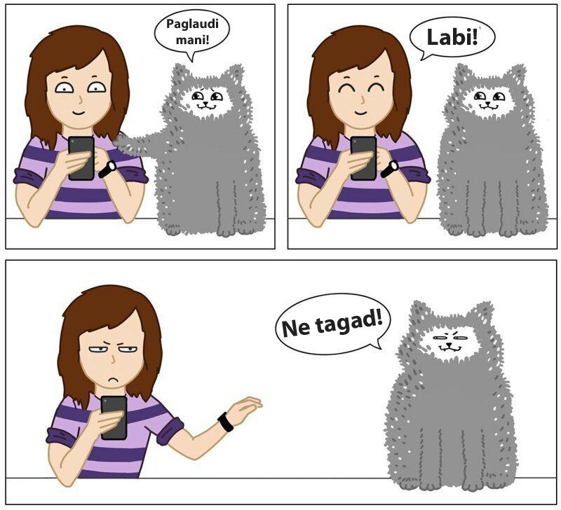 Viņi it kā grib lai tu... Autors: matilde Komiksi, kas atklāj patieso dzīvi, ja mājās ir vismaz 2 kaķi