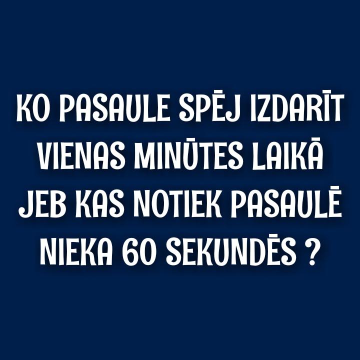 Autors: Spoklandija Ko pasaule spēj izdarīt nieka vienas minūtes laikā?