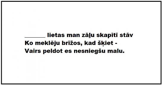 TESTS: Vai zini, kurš cipars izlaists dziesmas vārdos?