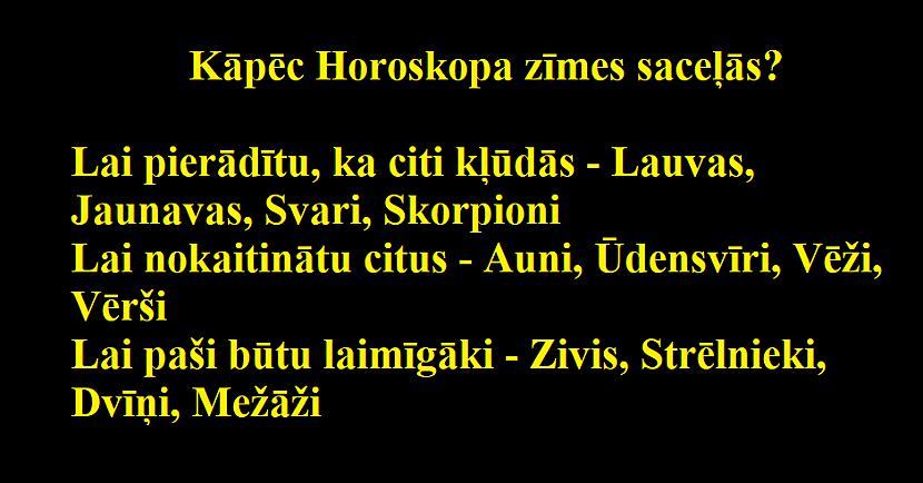 Autors: Latvian Revenger Raksturīgākās horoskopa zīmju iezīmes