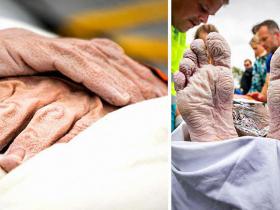 Lūk, kā izskatās cilvēka ķermenis pēc nopeldētiem 163 kilometriem 55 stundās