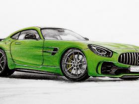 2019 Mercedes-Benz AMG GT R zīmējums.