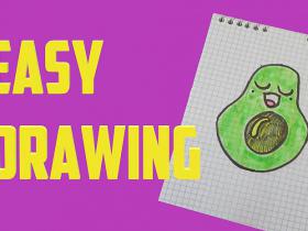 How to draw a cute avocado